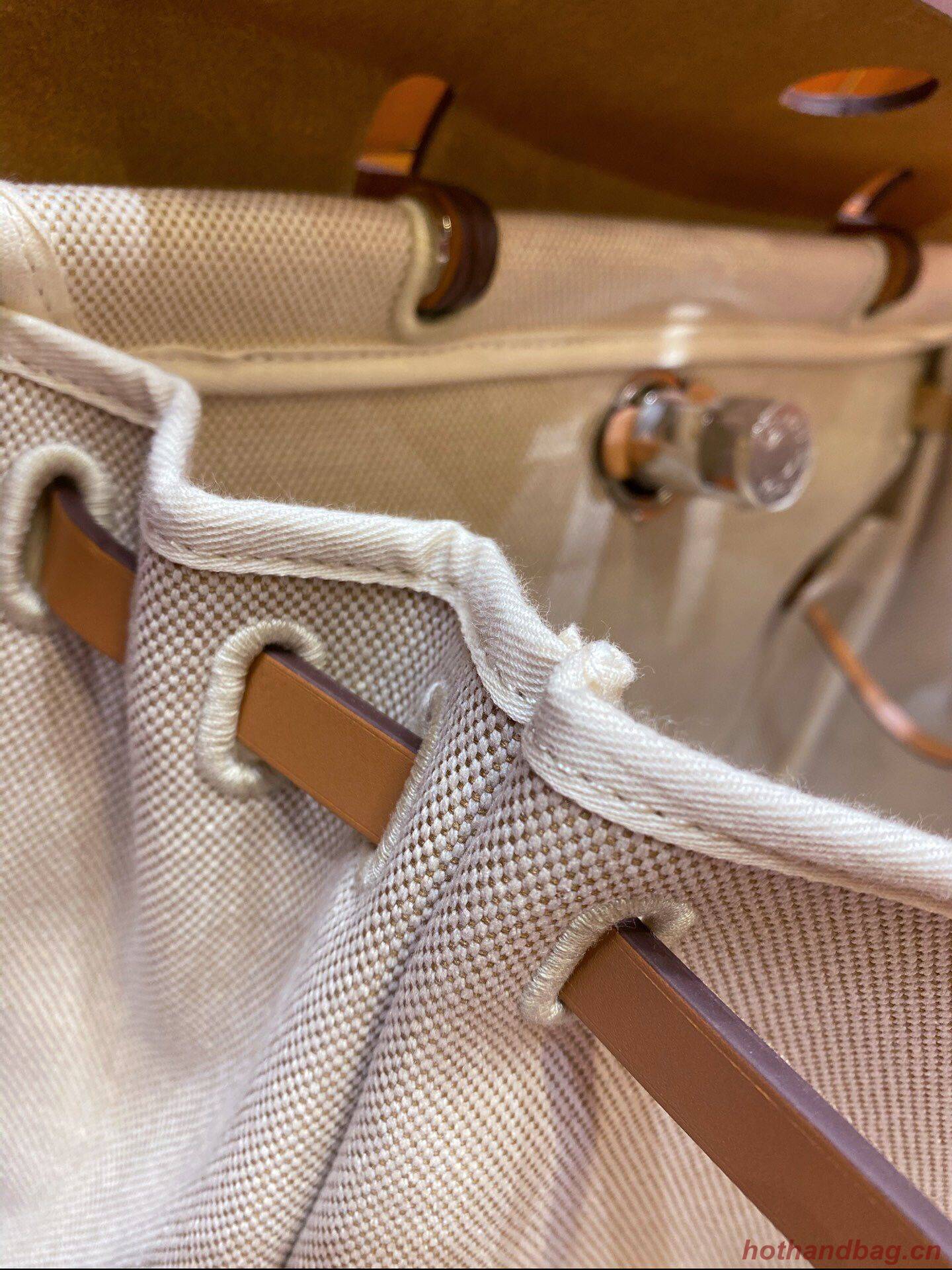 Hermes Herbag 31CM Original Canvas Leather & Calfskin 45988 brown&white Hermes Herbag 31CM Original Canvas Leather & Calfskin 45988 brown&white