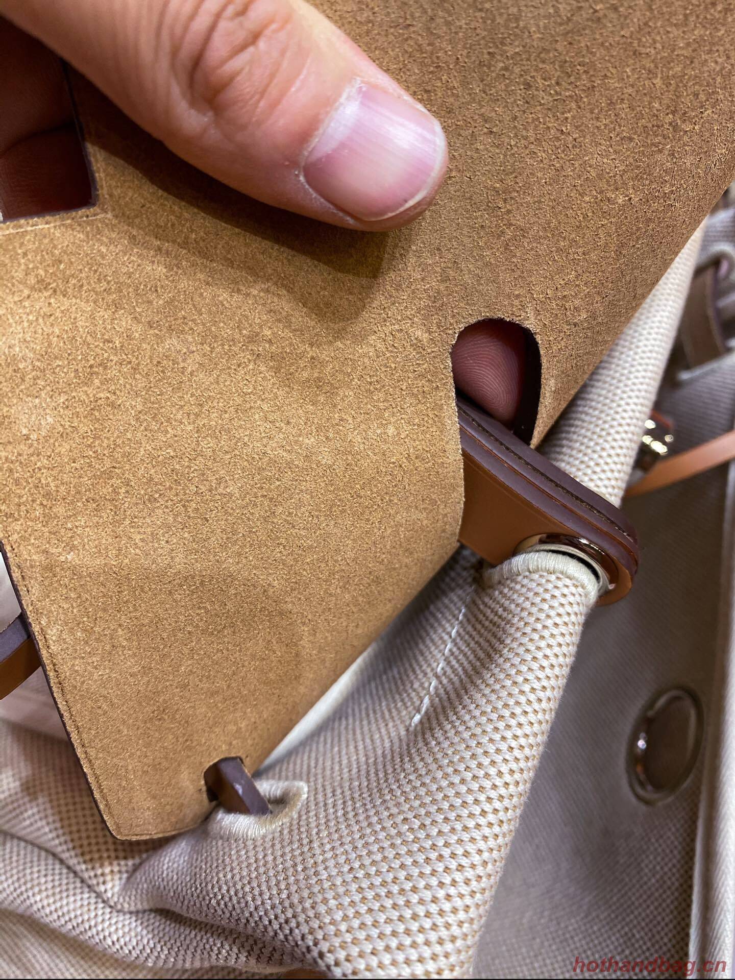 Hermes Herbag 31CM Original Canvas Leather & Calfskin 45988 brown&white Hermes Herbag 31CM Original Canvas Leather & Calfskin 45988 brown&white