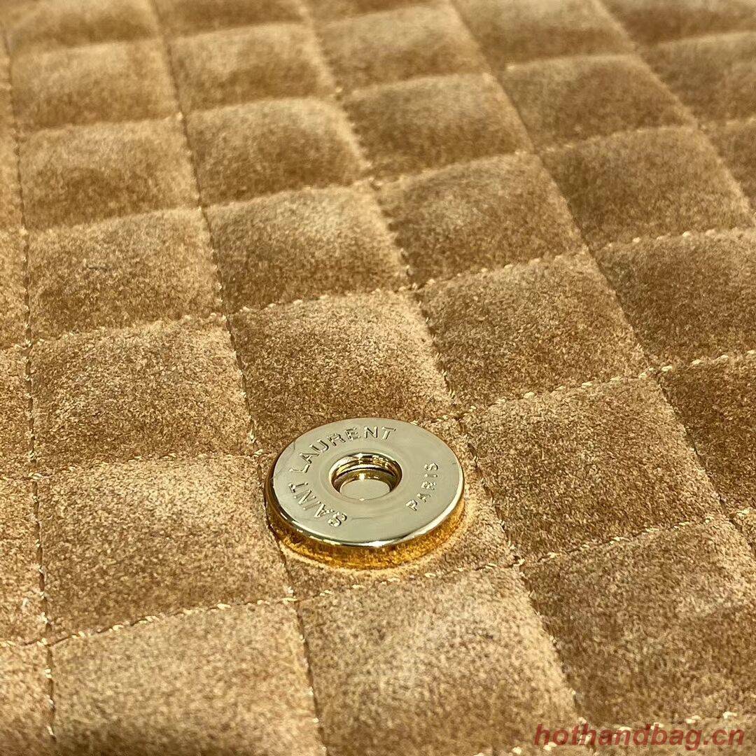 YSL ENVELOPPE MEDIUM BAG IN MIX MATELASSE GRAIN DE POUDRE EMBOSSED IN SUEDE Y487206 brown YSL ENVELOPPE MEDIUM BAG IN MIX MATELASSE GRAIN DE POUDRE EMBOSSED IN SUEDE Y487206 brown