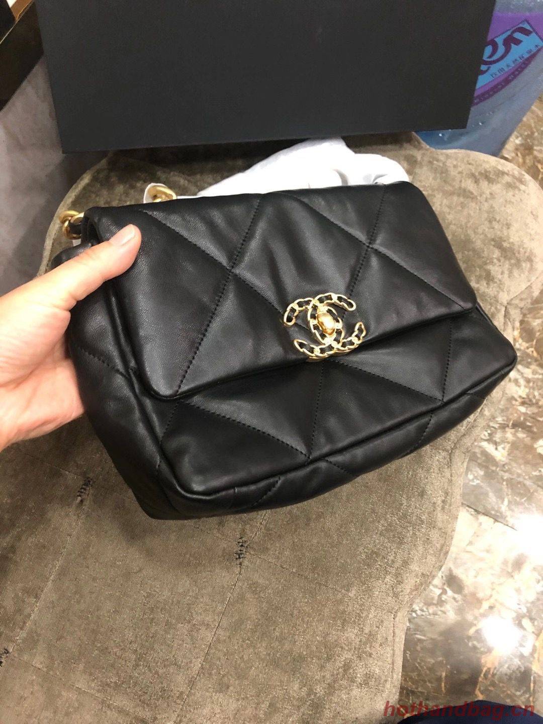 Chanel Origianl Leather 19 Flap Bag AS1160 Black Chanel Origianl Leather 19 Flap Bag AS1160 Black