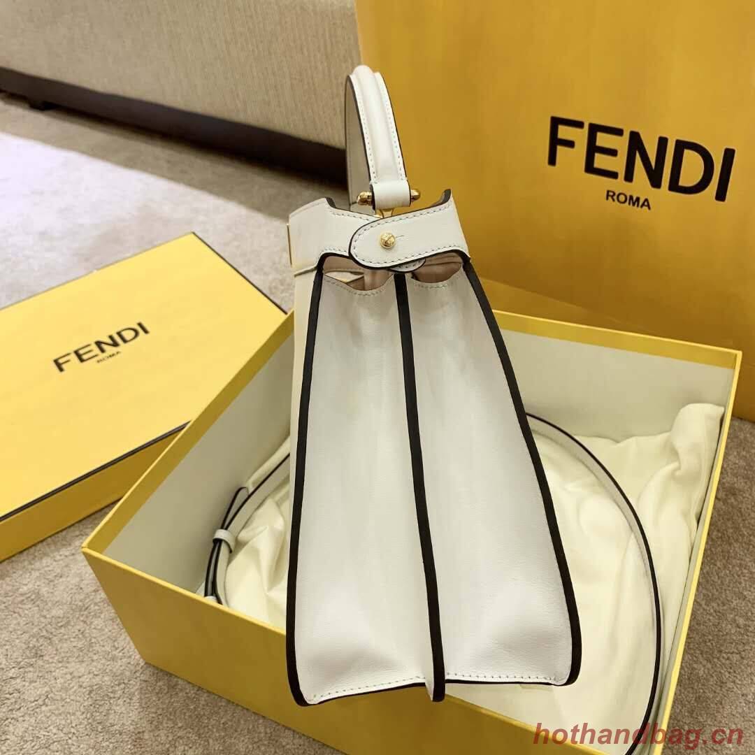 Fendi PEEKABOO ISEEU EAST-WEST WHITE leather bag 8BN323 Fendi PEEKABOO ISEEU EAST-WEST WHITE leather bag 8BN323