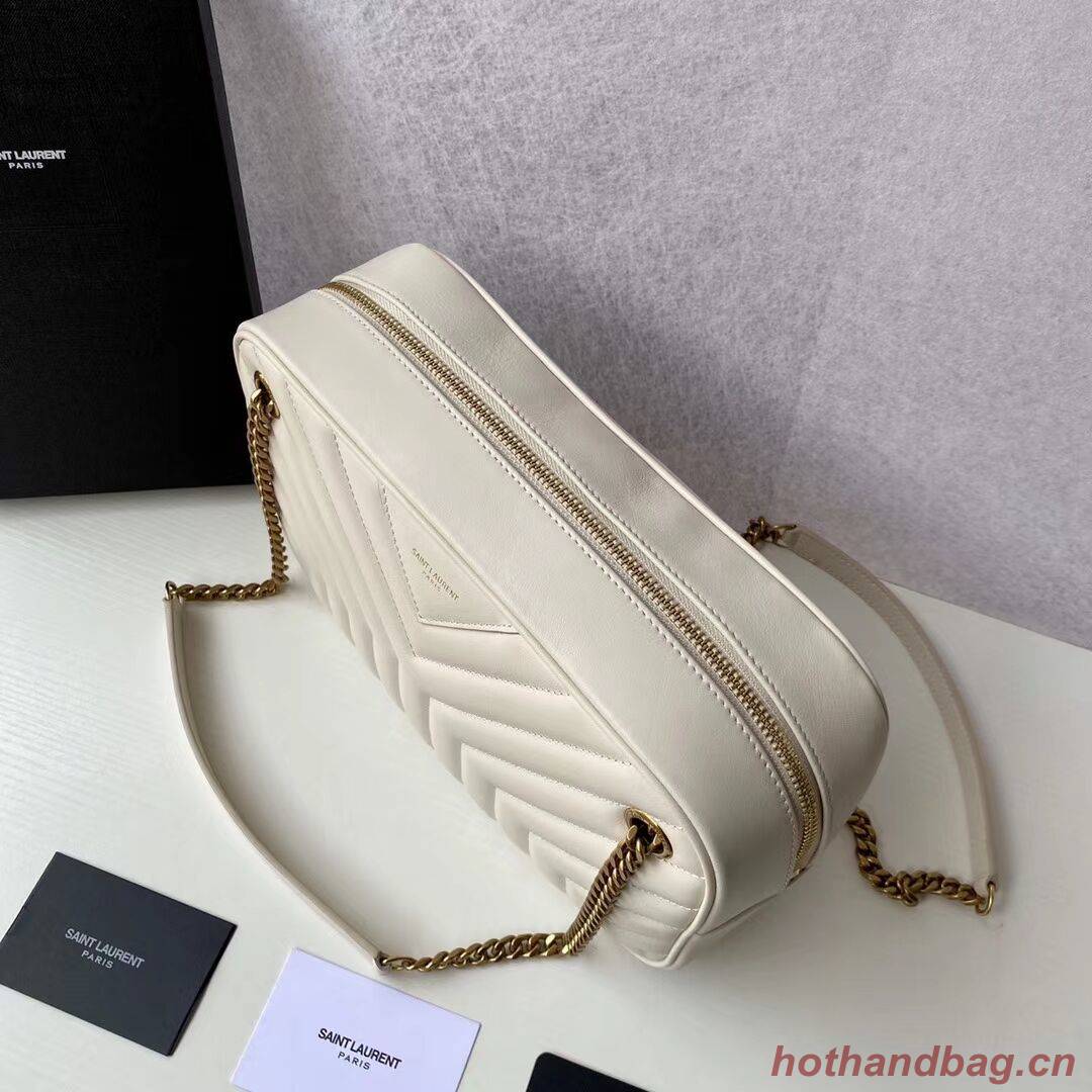 Yves Saint Laurent Calfskin Leather Shoulder Bag Y625386 white Yves Saint Laurent Calfskin Leather Shoulder Bag Y625386 white