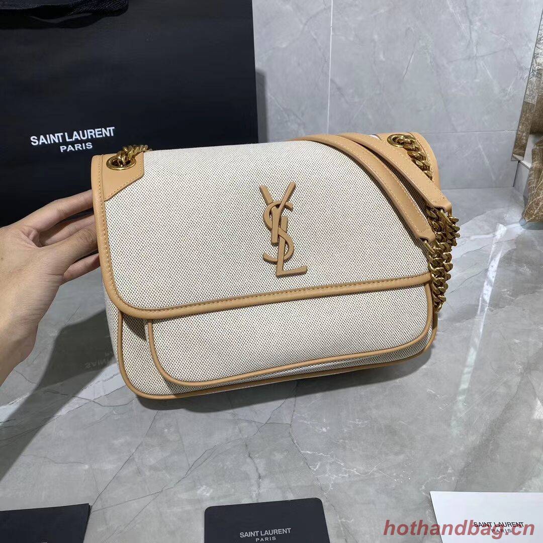 Yves Saint Laurent IN CANVAS AND LEATHER Y698894H Apricot Yves Saint Laurent IN CANVAS AND LEATHER Y698894H Apricot