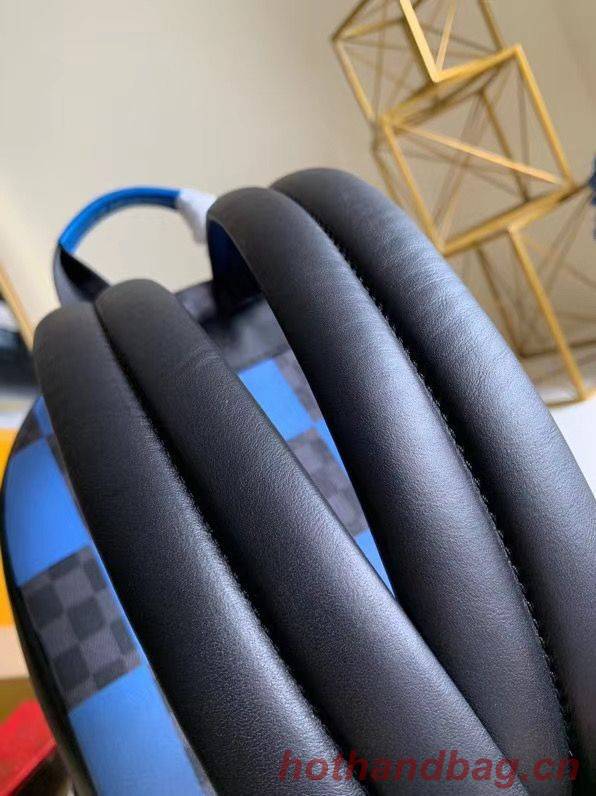 Louis Vuitton Damier Graphite Canvas Original Leather Backpack N40402 Blue Louis Vuitton Damier Graphite Canvas Original Leather Backpack N40402 Blue