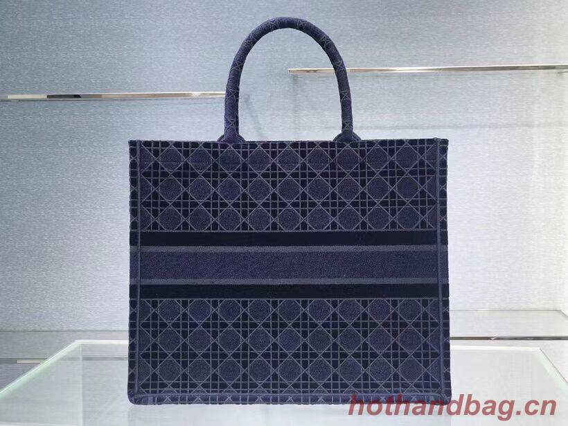 DIOR BOOK TOTE blue Cannage Embroidered Velvet M1286Z DIOR BOOK TOTE blue Cannage Embroidered Velvet M1286Z