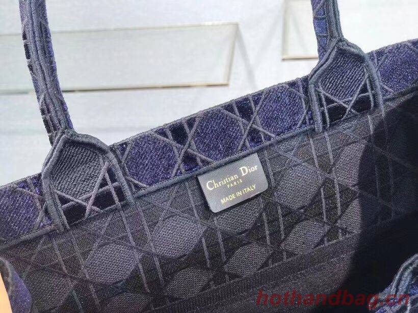 DIOR BOOK TOTE blue Cannage Embroidered Velvet M1286Z DIOR BOOK TOTE blue Cannage Embroidered Velvet M1286Z