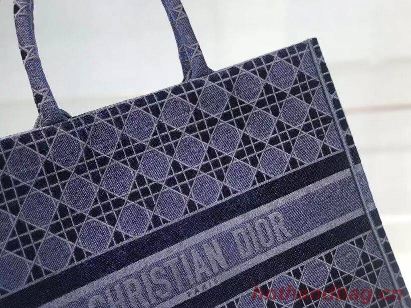 DIOR BOOK TOTE blue Cannage Embroidered Velvet M1286Z DIOR BOOK TOTE blue Cannage Embroidered Velvet M1286Z