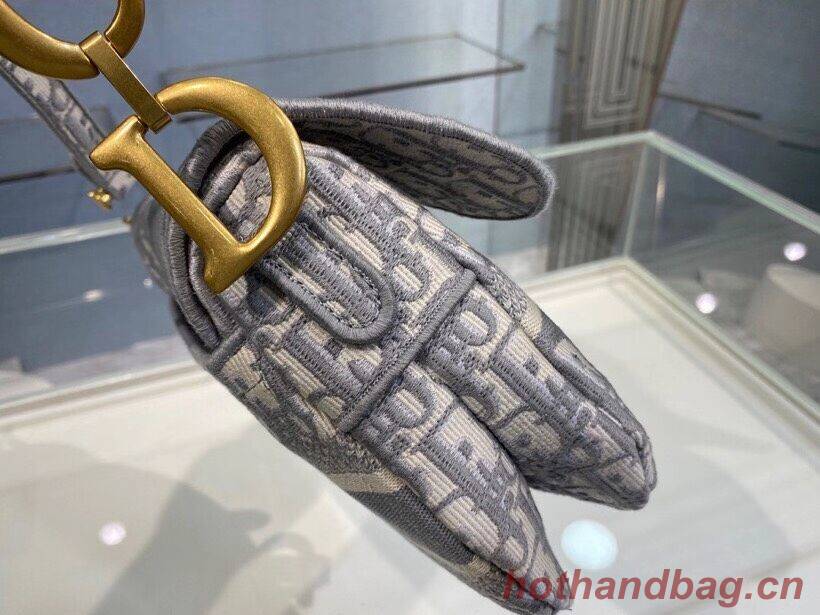 SADDLE BAG Dior Oblique Embroidered Velvet C0044 gray SADDLE BAG Dior Oblique Embroidered Velvet C0044 gray
