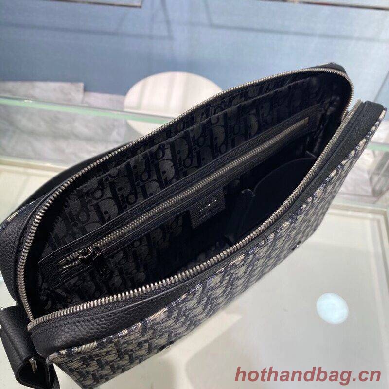 SAFARI MESSENGER BAG Grained Black Calfskin and Dior Oblique Jacquard C0119 SAFARI MESSENGER BAG Grained Black Calfskin and Dior Oblique Jacquard C0119