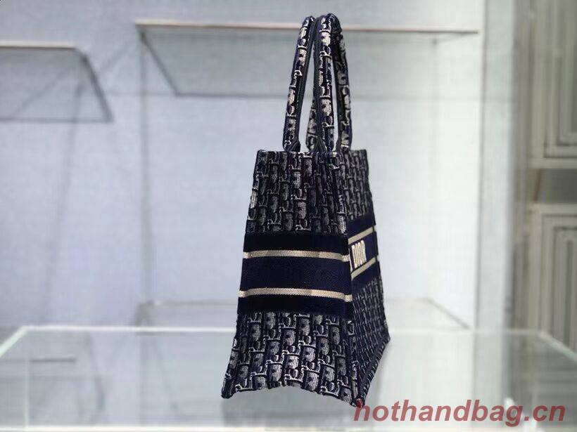 SMALL DIOR BOOK TOTE blue Dior Oblique Embroidered Velvet M1287Z SMALL DIOR BOOK TOTE blue Dior Oblique Embroidered Velvet M1287Z