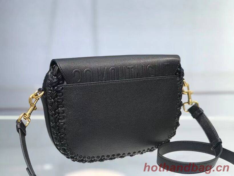 MEDIUM DIOR BOBBY BAG Black Grained Calfskin with Whipstitched Seams M9319UB MEDIUM DIOR BOBBY BAG Black Grained Calfskin with Whipstitched Seams M9319UB