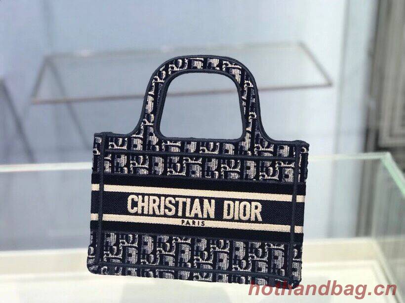 MINI DIOR BOOK TOTE Blue Dior Oblique Embroidered Velvet S5475Z MINI DIOR BOOK TOTE Blue Dior Oblique Embroidered Velvet S5475Z