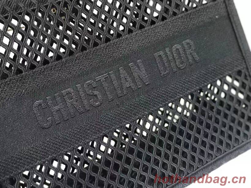 SMALL DIOR BOOK TOTE Black Mesh Embroidery M1296Z SMALL DIOR BOOK TOTE Black Mesh Embroidery M1296Z