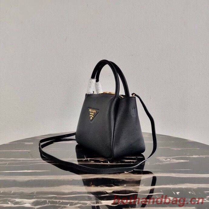 Prada Deer skin bag tote 1BC145 black Prada Deer skin bag tote 1BC145 black