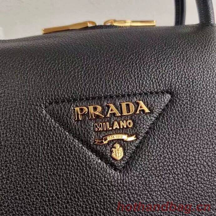 Prada Deer skin bag tote 1BC145 black Prada Deer skin bag tote 1BC145 black