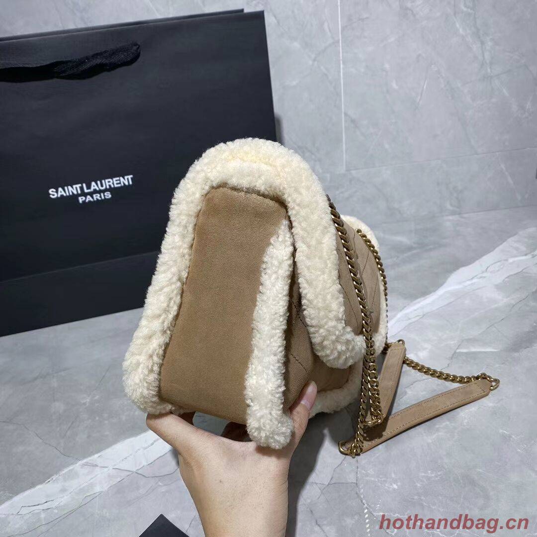 Yves Saint Laurent IN Cashmere AND SMOOTH LEATHER Y533037 brown Yves Saint Laurent IN Cashmere AND SMOOTH LEATHER Y533037 brown