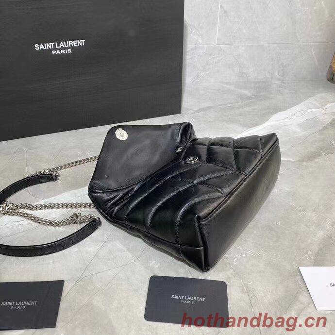 Yves Saint Laurent LOULOU PUFFER IN QUILTED CRINKLED MATTE LEATHER BAG Y620333 Black Yves Saint Laurent LOULOU PUFFER IN QUILTED CRINKLED MATTE LEATHER BAG Y620333 Black