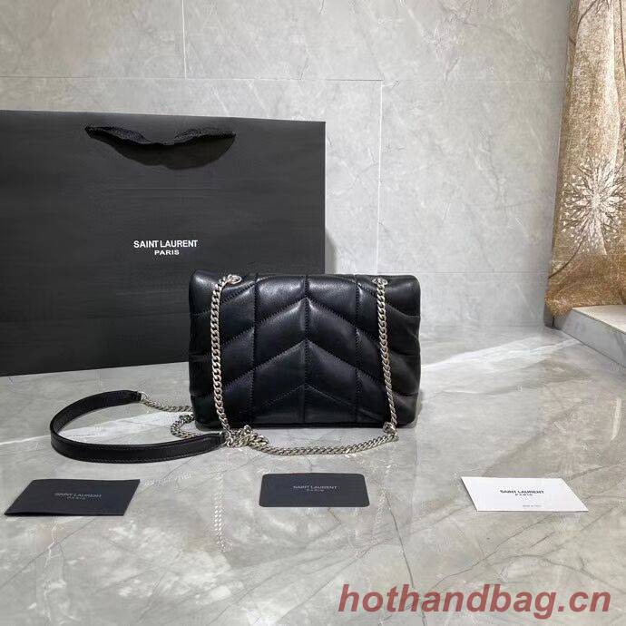 Yves Saint Laurent LOULOU PUFFER IN QUILTED CRINKLED MATTE LEATHER BAG Y620333 Black Yves Saint Laurent LOULOU PUFFER IN QUILTED CRINKLED MATTE LEATHER BAG Y620333 Black