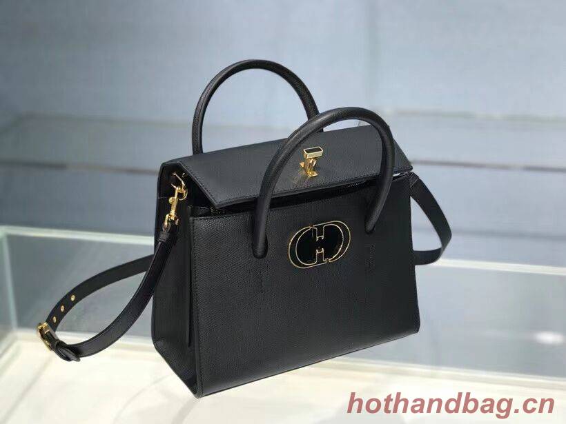 DIOR MEDIUM ST HONORE TOTE Grained Calfskin M9321UMBA black DIOR MEDIUM ST HONORE TOTE Grained Calfskin M9321UMBA black