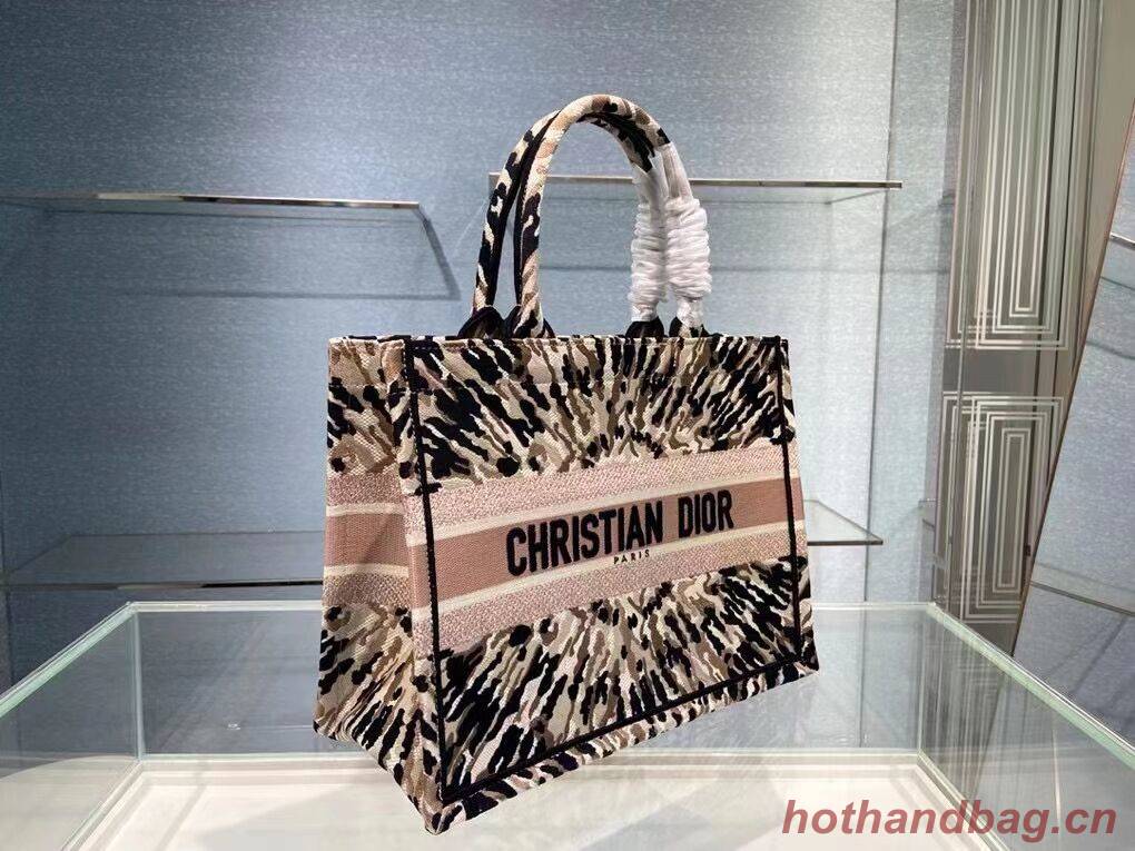 DIOR SMALL DIOR BOOK TOTE Multicolor Tie & Dior Embroidery C1296-2 DIOR SMALL DIOR BOOK TOTE Multicolor Tie & Dior Embroidery C1296-2