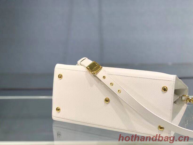 DIOR LARGE ST HONORE TOTE Grained Calfskin M9306UBAE WHITE DIOR LARGE ST HONORE TOTE Grained Calfskin M9306UBAE WHITE