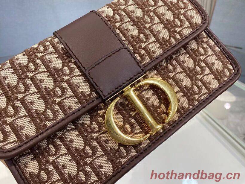 DIOR BOOK TOTE SMALL Oblique Embroidered C9008 Brown DIOR BOOK TOTE SMALL Oblique Embroidered C9008 Brown
