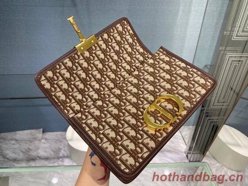 DIOR BOOK TOTE SMALL Oblique Embroidered C9008 Brown DIOR BOOK TOTE SMALL Oblique Embroidered C9008 Brown