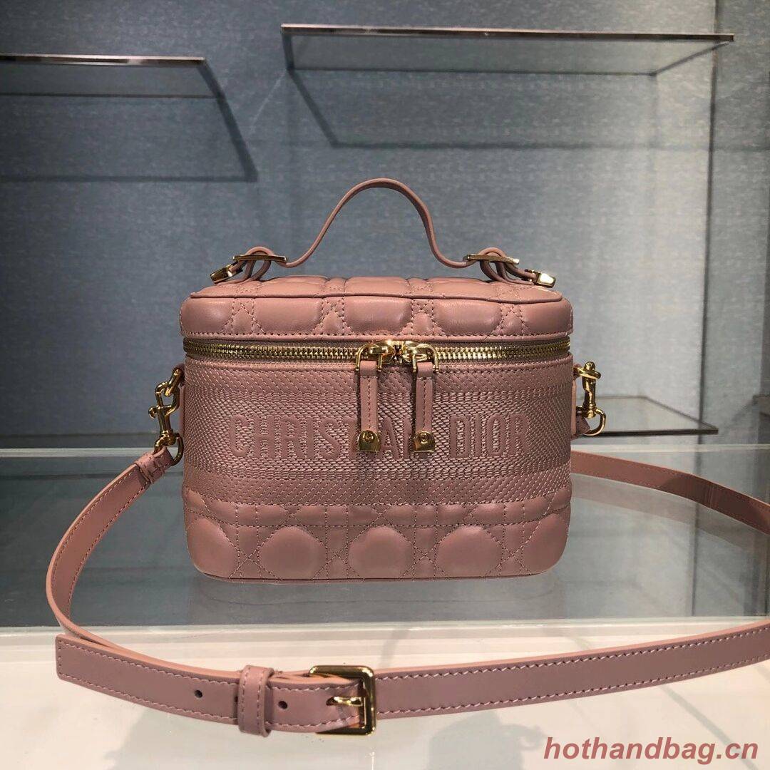 DIOR SMALL DIORTRAVEL VANITY CASE Cannage Lambskin S5488U Rose Des Vents DIOR SMALL DIORTRAVEL VANITY CASE Cannage Lambskin S5488U Rose Des Vents