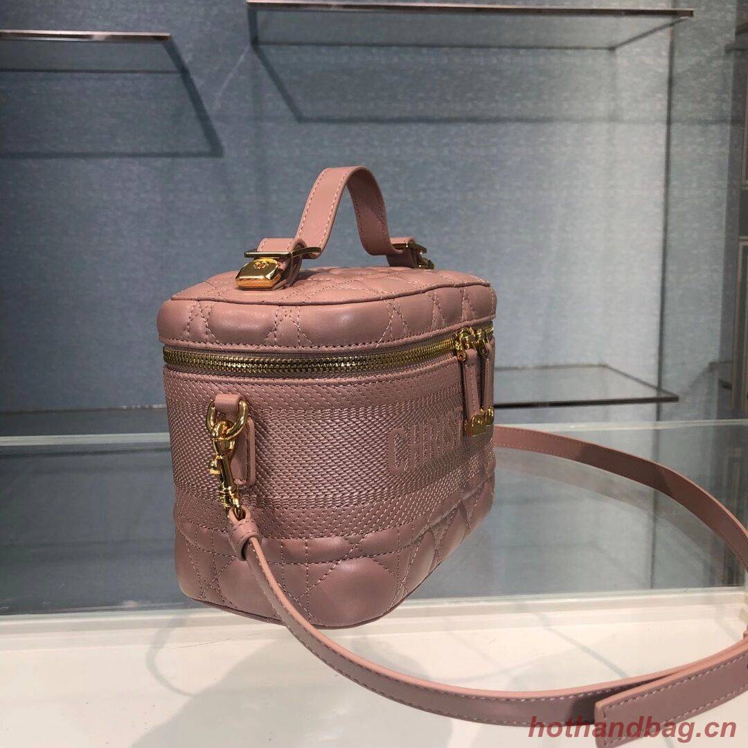 DIOR SMALL DIORTRAVEL VANITY CASE Cannage Lambskin S5488U Rose Des Vents DIOR SMALL DIORTRAVEL VANITY CASE Cannage Lambskin S5488U Rose Des Vents