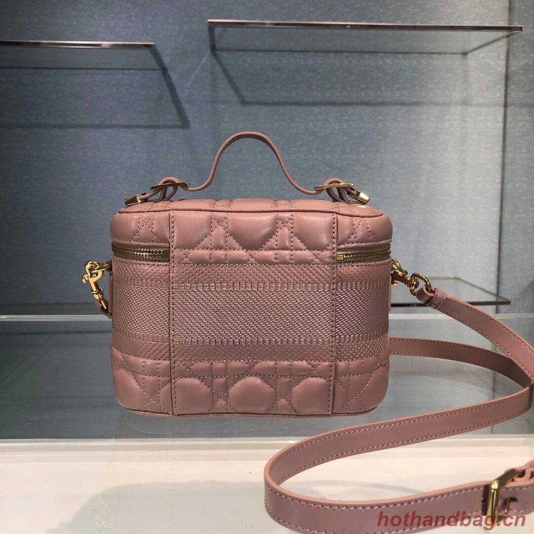 DIOR SMALL DIORTRAVEL VANITY CASE Cannage Lambskin S5488U Rose Des Vents DIOR SMALL DIORTRAVEL VANITY CASE Cannage Lambskin S5488U Rose Des Vents