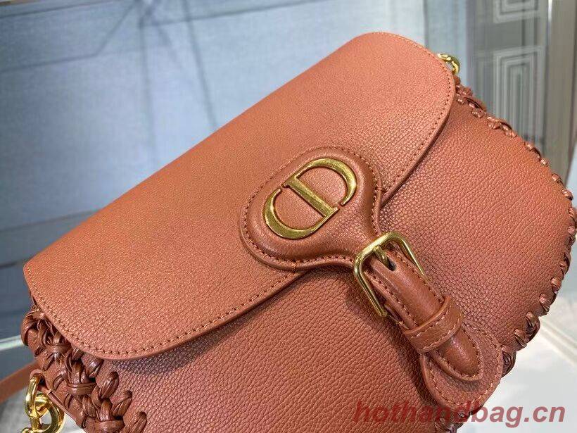 MEDIUM DIOR BOBBY BAG Dark Tan Grained Calfskin with Whipstitched Seams M9319U MEDIUM DIOR BOBBY BAG Dark Tan Grained Calfskin with Whipstitched Seams M9319U