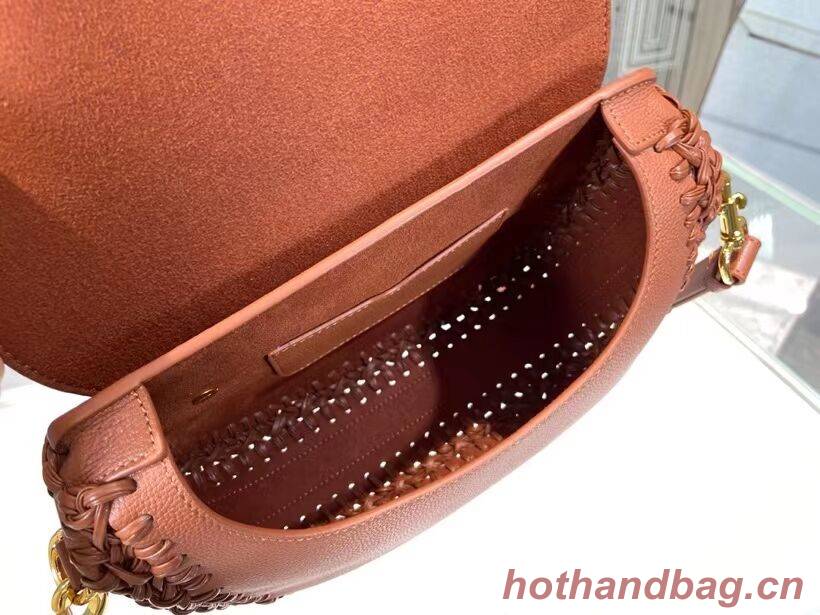 MEDIUM DIOR BOBBY BAG Dark Tan Grained Calfskin with Whipstitched Seams M9319U MEDIUM DIOR BOBBY BAG Dark Tan Grained Calfskin with Whipstitched Seams M9319U