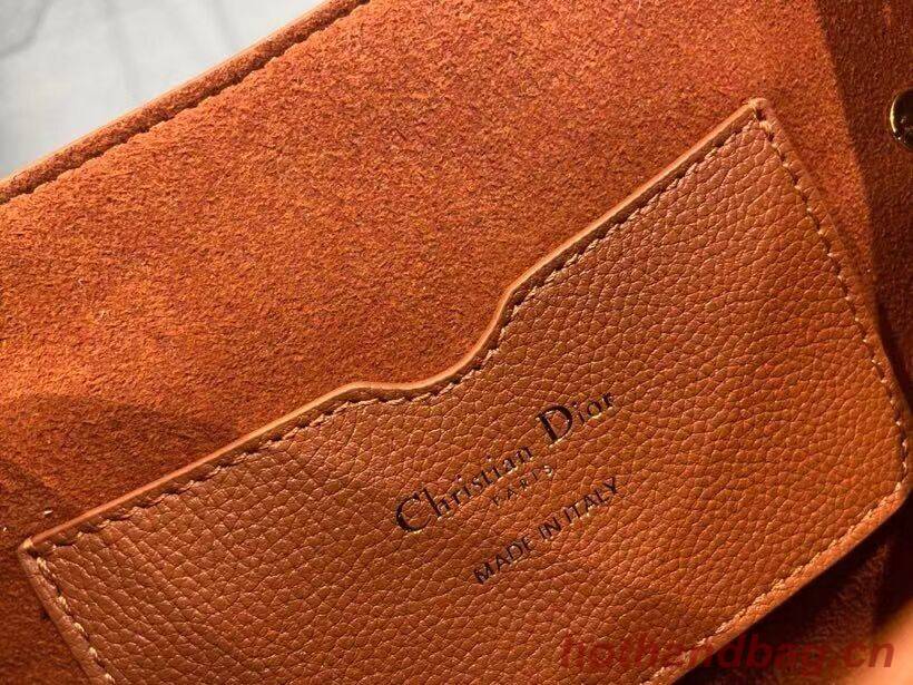 MEDIUM DIOR BOBBY BAG Dark Tan Grained Calfskin with Whipstitched Seams M9319U MEDIUM DIOR BOBBY BAG Dark Tan Grained Calfskin with Whipstitched Seams M9319U