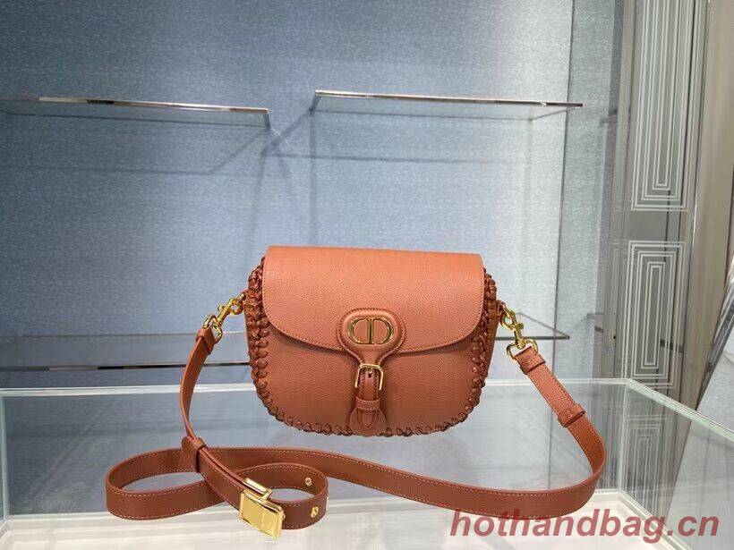 MEDIUM DIOR BOBBY BAG Dark Tan Grained Calfskin with Whipstitched Seams M9319U MEDIUM DIOR BOBBY BAG Dark Tan Grained Calfskin with Whipstitched Seams M9319U