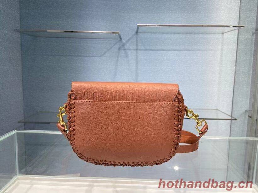 MEDIUM DIOR BOBBY BAG Dark Tan Grained Calfskin with Whipstitched Seams M9319U MEDIUM DIOR BOBBY BAG Dark Tan Grained Calfskin with Whipstitched Seams M9319U