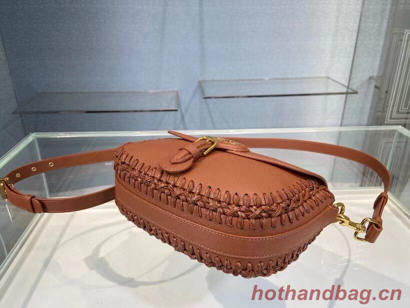 MEDIUM DIOR BOBBY BAG Dark Tan Grained Calfskin with Whipstitched Seams M9319U MEDIUM DIOR BOBBY BAG Dark Tan Grained Calfskin with Whipstitched Seams M9319U