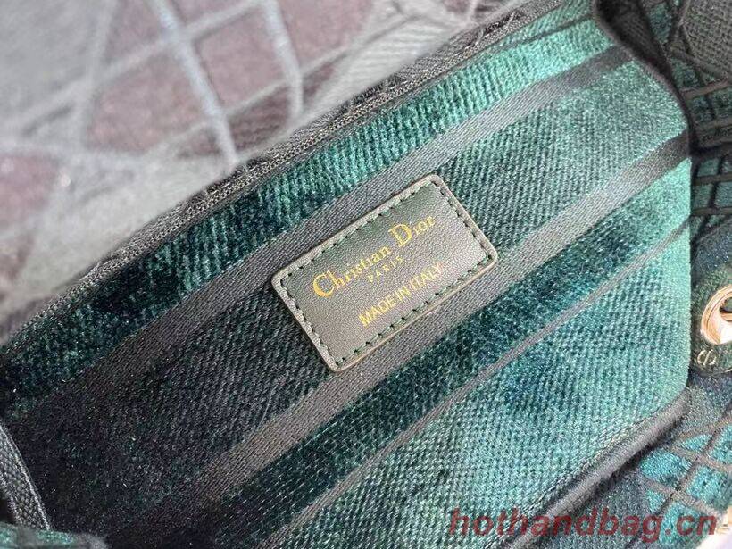 MEDIUM LADY D-LITE BAG Cannage Embroidered Velvet M0565OW green MEDIUM LADY D-LITE BAG Cannage Embroidered Velvet M0565OW green
