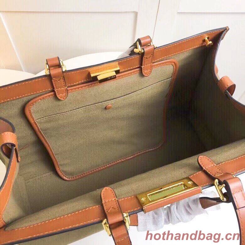 FENDI PEEKABOO X-TOTE canvas bag 8BH374B green FENDI PEEKABOO X-TOTE canvas bag 8BH374B green