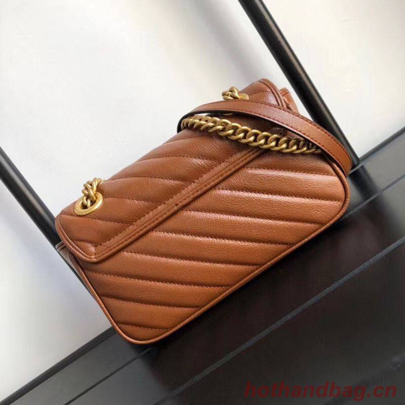 Gucci GG Marmont small shoulder bag 446744 Brown