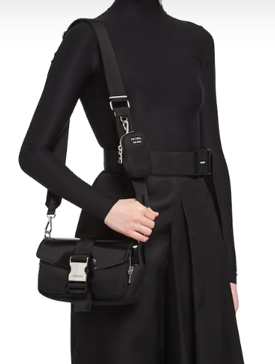 Prada Pocket nylon and brushed leather bag 1BD295 black Prada Pocket nylon and brushed leather bag 1BD295 black