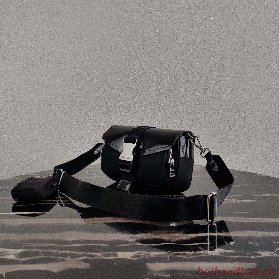 Prada Pocket nylon and brushed leather bag 1BD295 black Prada Pocket nylon and brushed leather bag 1BD295 black