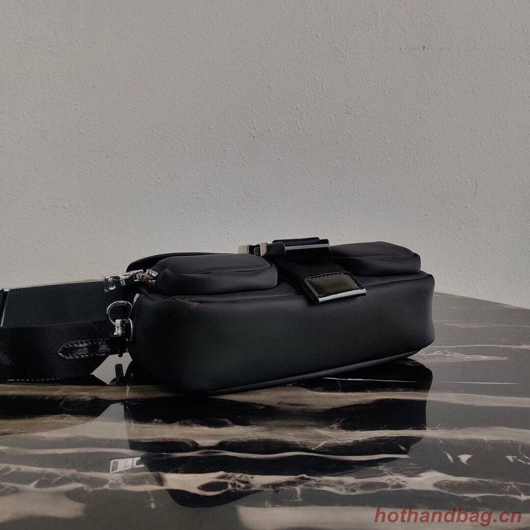 Prada Pocket nylon and brushed leather bag 1BD295 black Prada Pocket nylon and brushed leather bag 1BD295 black