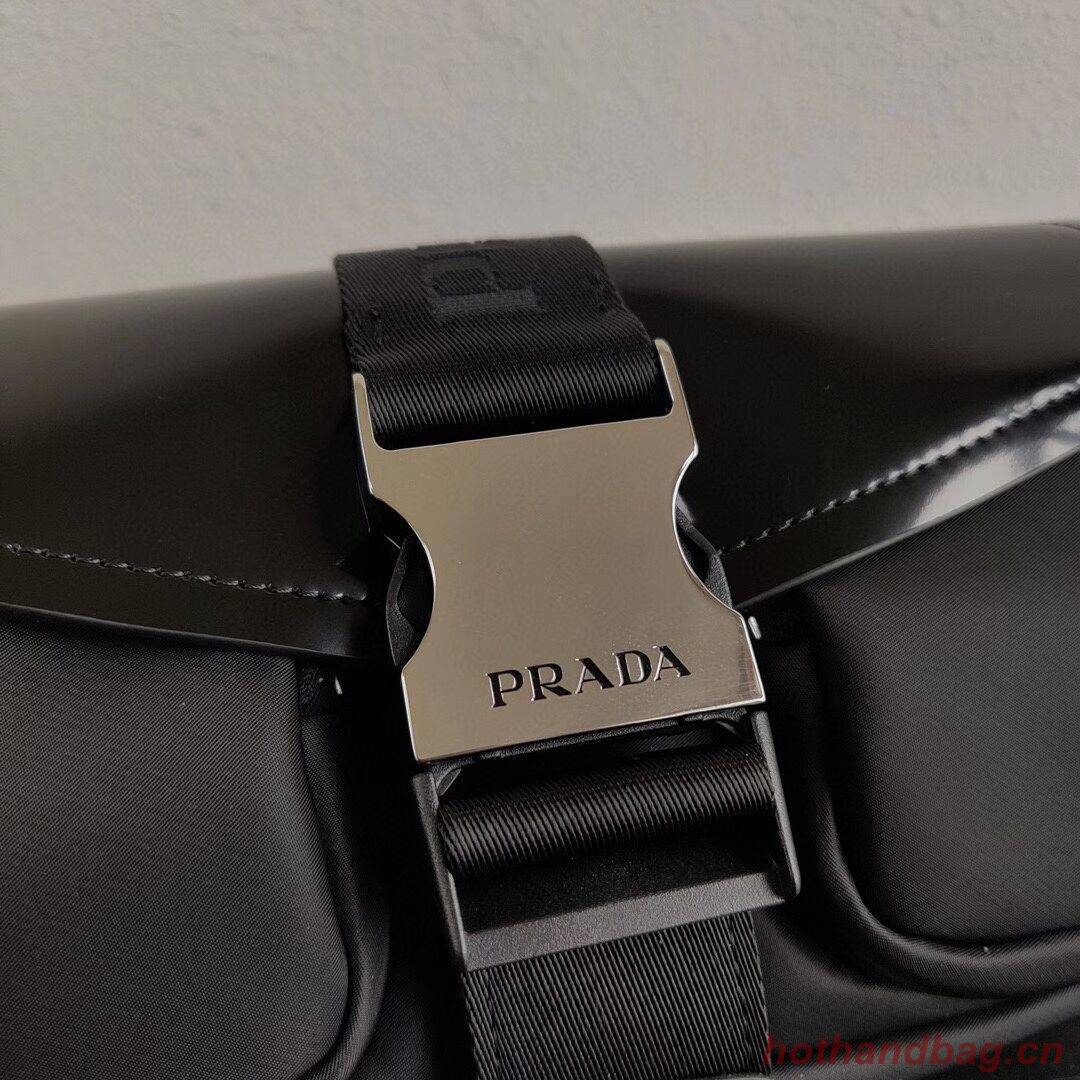 Prada Pocket nylon and brushed leather bag 1BD295 black Prada Pocket nylon and brushed leather bag 1BD295 black