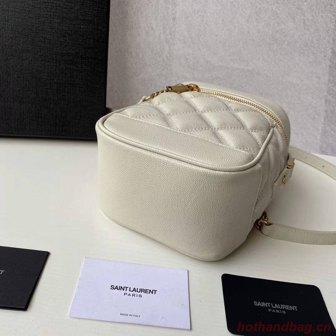 SAINT LAURENT 80S VANITY BAG IN CARRE-QUILTED GRAIN DE POUDRE EMBOSSED LEATHER 649779 white SAINT LAURENT 80S VANITY BAG IN CARRE-QUILTED GRAIN DE POUDRE EMBOSSED LEATHER 649779 white