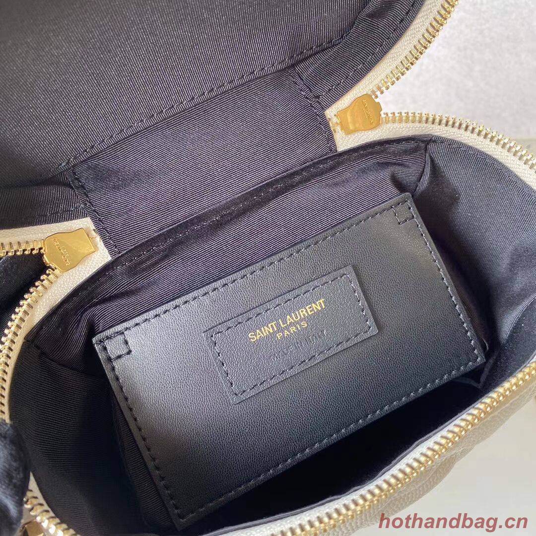 SAINT LAURENT 80S VANITY BAG IN CARRE-QUILTED GRAIN DE POUDRE EMBOSSED LEATHER 649779 white SAINT LAURENT 80S VANITY BAG IN CARRE-QUILTED GRAIN DE POUDRE EMBOSSED LEATHER 649779 white