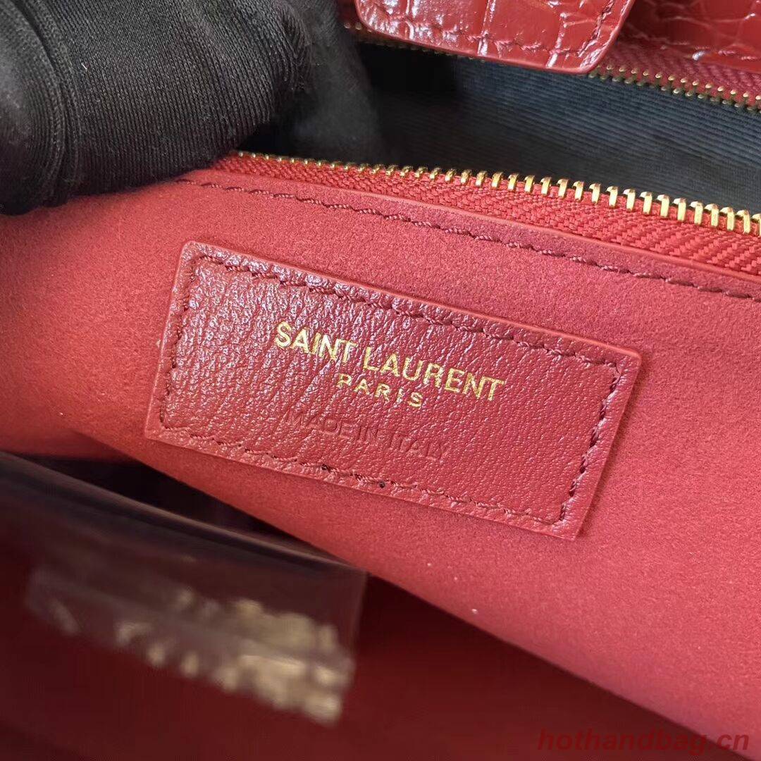 SAINT LAURENT CASSANDRA IN CROCODILE-EMBOSSED SHINY LEATHER Y862028 red SAINT LAURENT CASSANDRA IN CROCODILE-EMBOSSED SHINY LEATHER Y862028 red