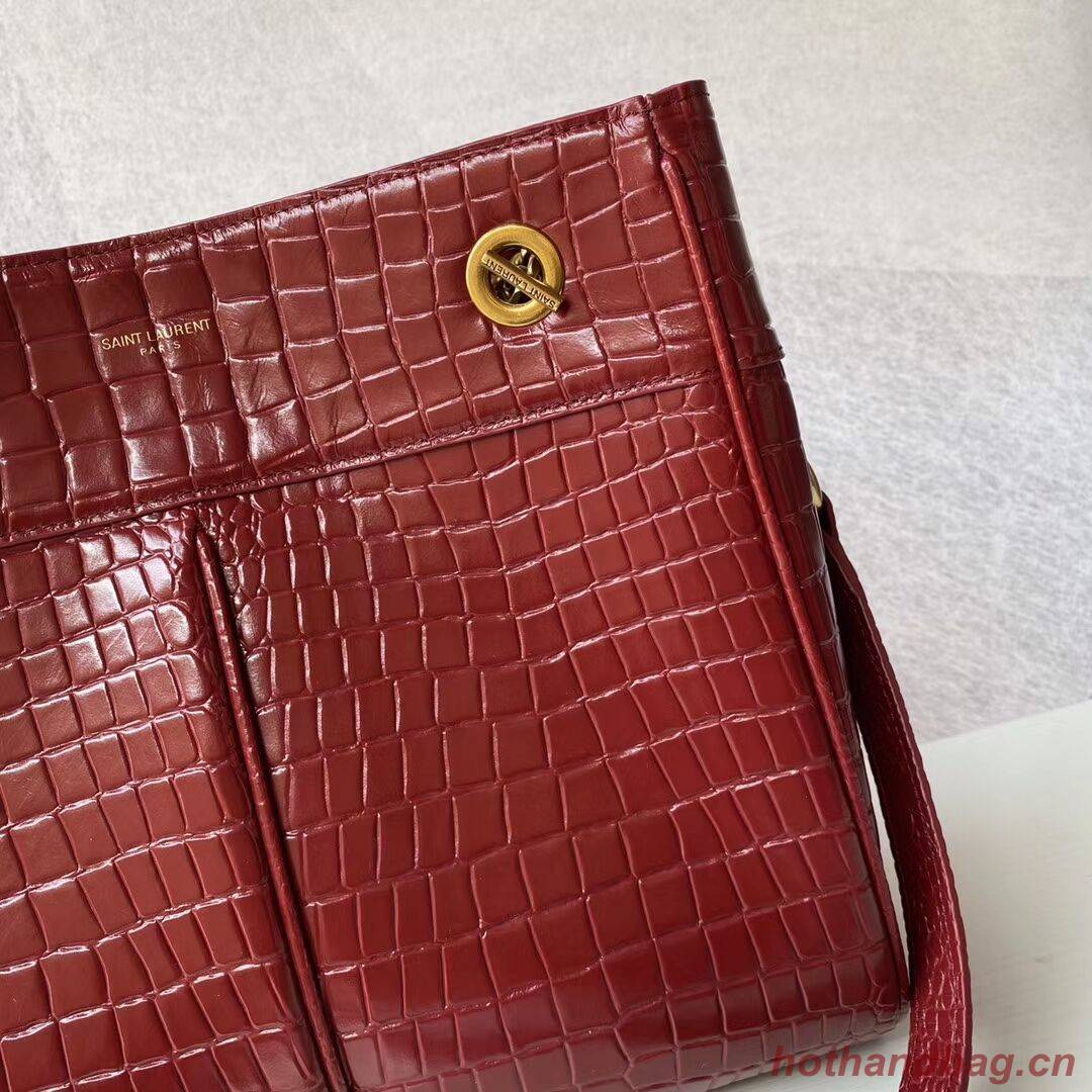 SAINT LAURENT CASSANDRA IN CROCODILE-EMBOSSED SHINY LEATHER Y862028 red SAINT LAURENT CASSANDRA IN CROCODILE-EMBOSSED SHINY LEATHER Y862028 red
