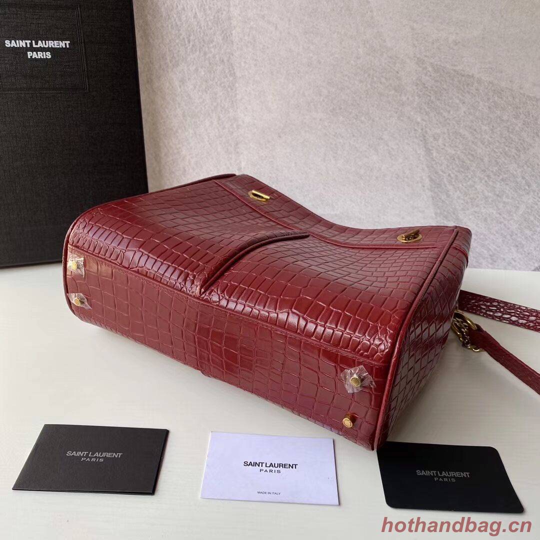 SAINT LAURENT CASSANDRA IN CROCODILE-EMBOSSED SHINY LEATHER Y862028 red SAINT LAURENT CASSANDRA IN CROCODILE-EMBOSSED SHINY LEATHER Y862028 red