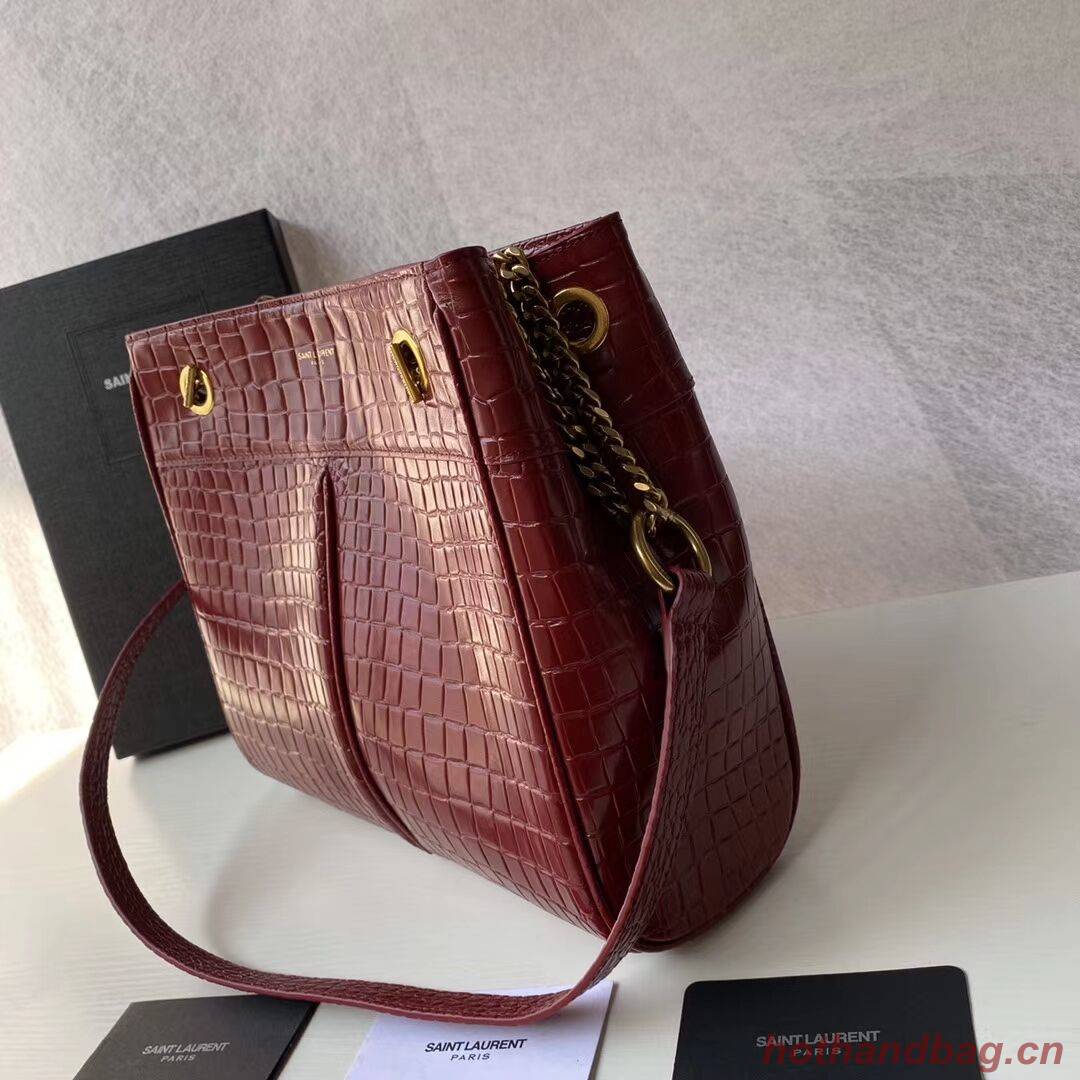 SAINT LAURENT CASSANDRA IN CROCODILE-EMBOSSED SHINY LEATHER Y862028 red SAINT LAURENT CASSANDRA IN CROCODILE-EMBOSSED SHINY LEATHER Y862028 red