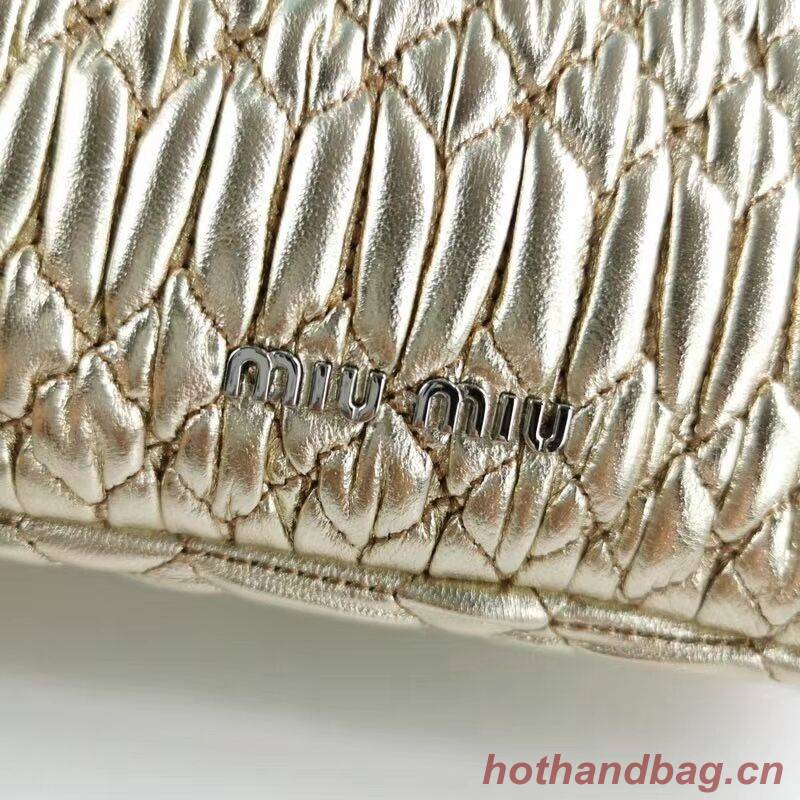 miu miu Matelasse Nappa Leather Shoulder Bag 5BP012M gold miu miu Matelasse Nappa Leather Shoulder Bag 5BP012M gold